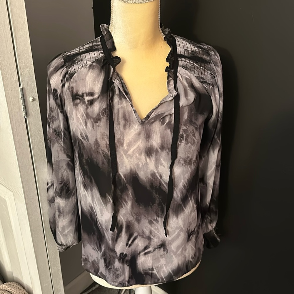 Simply Vera // Tie Dye Sheer Top with front ties